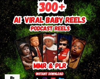 300 AI Baby Podcast Reels | Viral TikTok, Instagram, YouTube (Instant Download)
