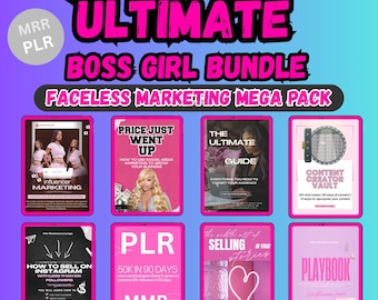 22 Boss Babe eBook Bundle PLR MRR Editable Canva Templates