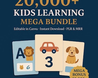 20,000+ Kids Learning Activities Bundle: Coloring Books, Homeschool Printables (PLR MRR)
