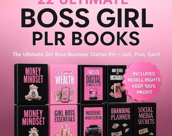 22 Boss Babe eBook Bundle PLR MRR Editable Canva Templates