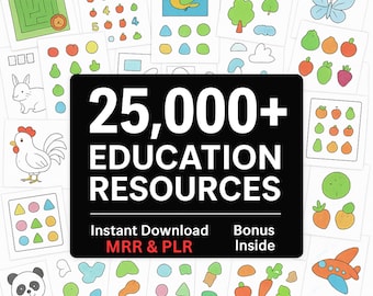 25,000+ Kids Learning Activities Bundle: Homeschool Printables (PLR MRR)