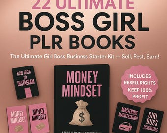 22 Boss Babe eBook Bundle PLR MRR Editable Canva Templates