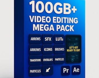 100GB+ Video Editing Bundle: LUTs, SFX, Templates - Premiere Pro, CapCut, After Effects Digital Download