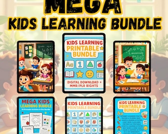 Kids Learning Activities Bundle Homeschool Printables (PLR & MRR)