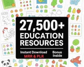 Kids Learning Activities Bundle: 27,500+ Homeschool Printables (PLR & MRR)