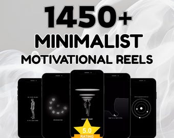 1450+ Motivational Reels Minimalist Video Content MRR PLR TikTok, Instagram, YouTube reels Digital Bundle