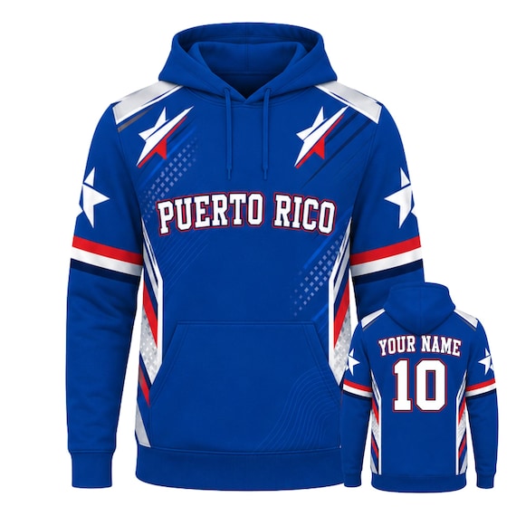 Personalized Puerto Rico Hoodie, Boricua Midweight Pullover, Custom Name Number Gift
