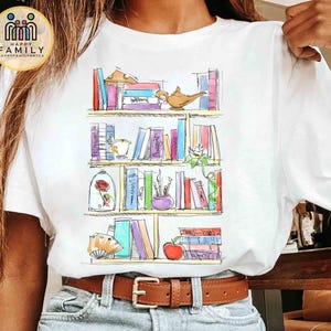 Maglietta vintage della biblioteca di Belle, regalo per amanti dei libri, maglietta per insegnanti e bibliotecari Disney, maglietta per amanti dei libri Disney, la libreria di Belle de La Bella e la Bestia