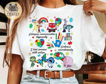 Disney Pixar Inside Out Autism Shirt, Autism Awareness Shirt, Mental Health Shirt, Everyone Communicates Differently Tee, Autism Teacher