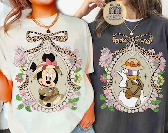 Coquette Bow Leopard Minnie Mouse and Daisy Duck Animal Kingdom Shirt, Safari Mode Let's Get Wild, BFF Girls Trip, WDW Best Friends Tee