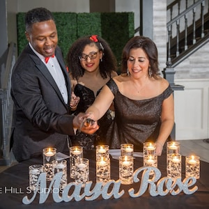 Name sign Bar or Bat Mitzvah candle lighting ceremony. Candelabra. Name sign party. Personalized sign.Kids name sign. Nursery wall sign image 2