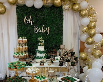 Baby shower decorations Oh Baby Gold wood sign - large wooden letters for baby shower table decorations or letters wall decor