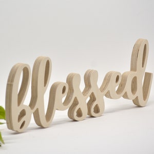 Letrero de bendición, regalo, letras gruesas de pie, letrero de bendición para decoración de pared, letrero de decoración de tocador, arte, letrero, letrero de decoración de pared de granja