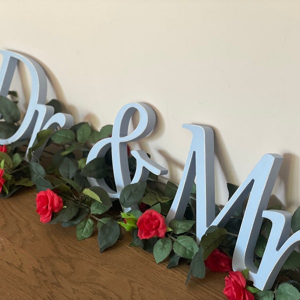 Wedding sign set Dr and Mrs or Dr&Mr or Dr and Dr. Sweetheart table decor wooden signs.