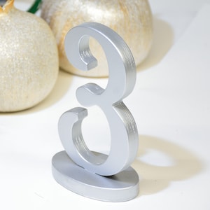 Table Numbers. Silver. White. Wedding table decoration, Reception decor, Corporate events seating decor