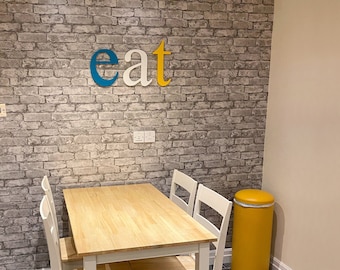 Modern Kitchen Wall decor EAT wooden letters Original font. Kitchen wall decor, kitchen signs,  eat letters wood, wood eat sign,