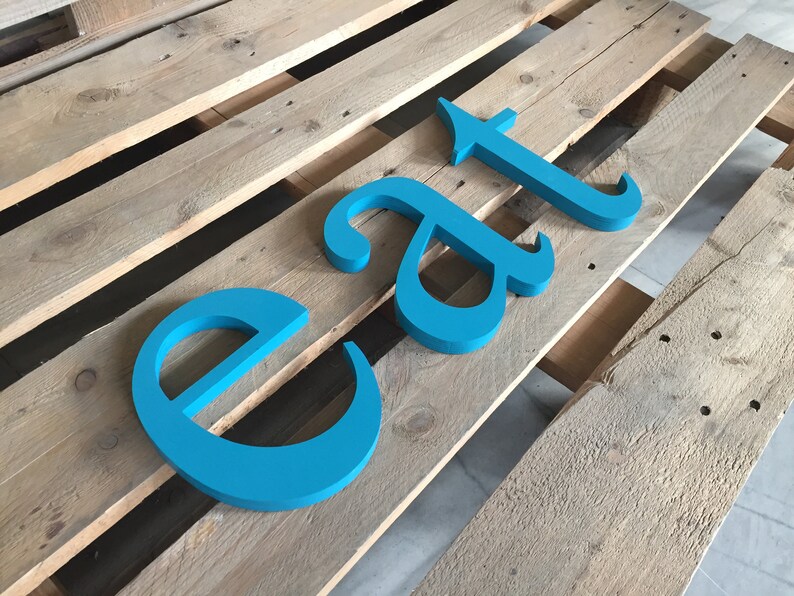 Modern Kitchen Wall Decor EAT Wooden Letters Original Font. Etsy