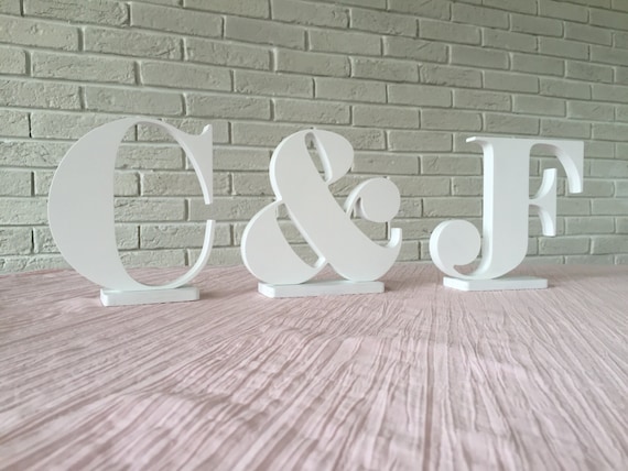 Freestanding Letters Wedding Table Decor, Wood Letters Bride Groom Initials  Table Centerpiece, Decorative Letters for Shelf Anniversary Gift -   Hong Kong