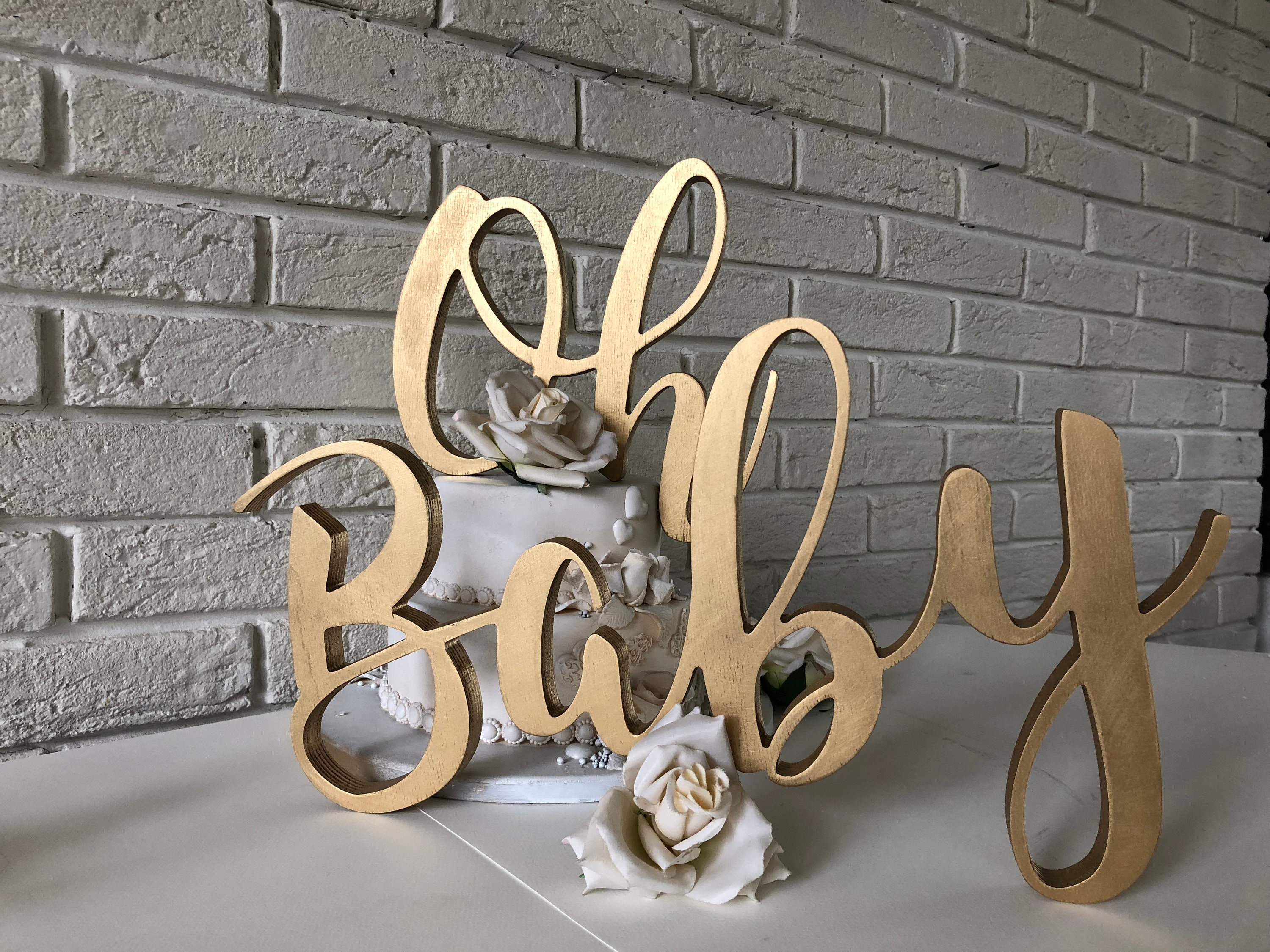 Wooden letters Oh Baby large wood sign baby shower backdrop or Etsy