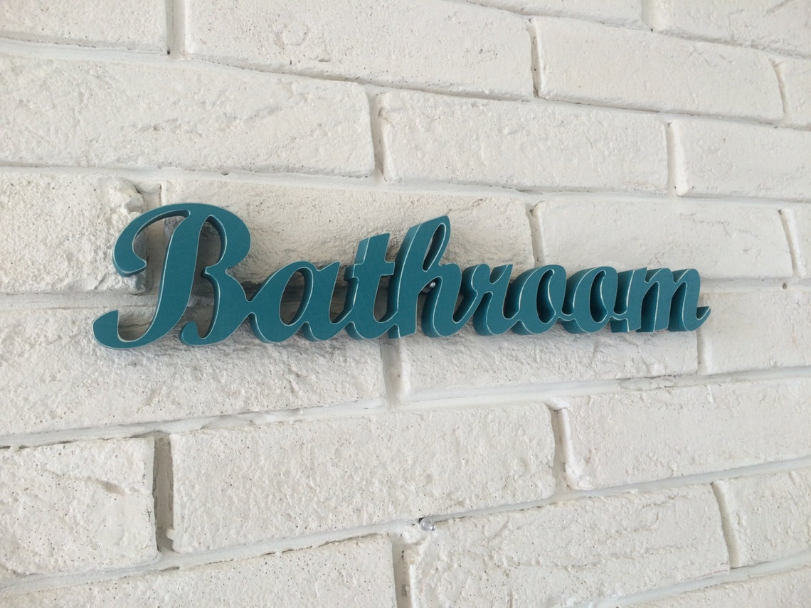 Señal de la puerta del baño cartel de baño decoración de la | Etsy