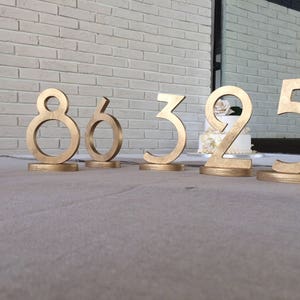 Wedding signs Gold table numbers 5,5 inches Art Deco or Gatsby style for wedding table decor