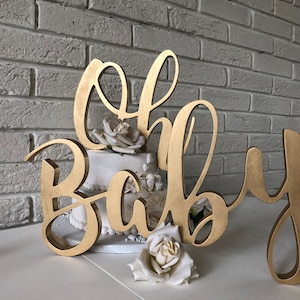 Wooden letters Oh Baby large wood sign baby shower backdrop or shower decor cut out letters Welcome Baby sign Oh Boy Oh Girl Photo Prop Sign