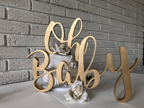 leugenaar Ruwe olie Gewaad Houten letters Oh Baby groot houten teken baby douche - Etsy Nederland