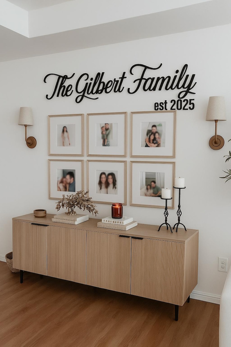Custom Family Name Signs, Entryway Photo Wall Decor, Established Home ...