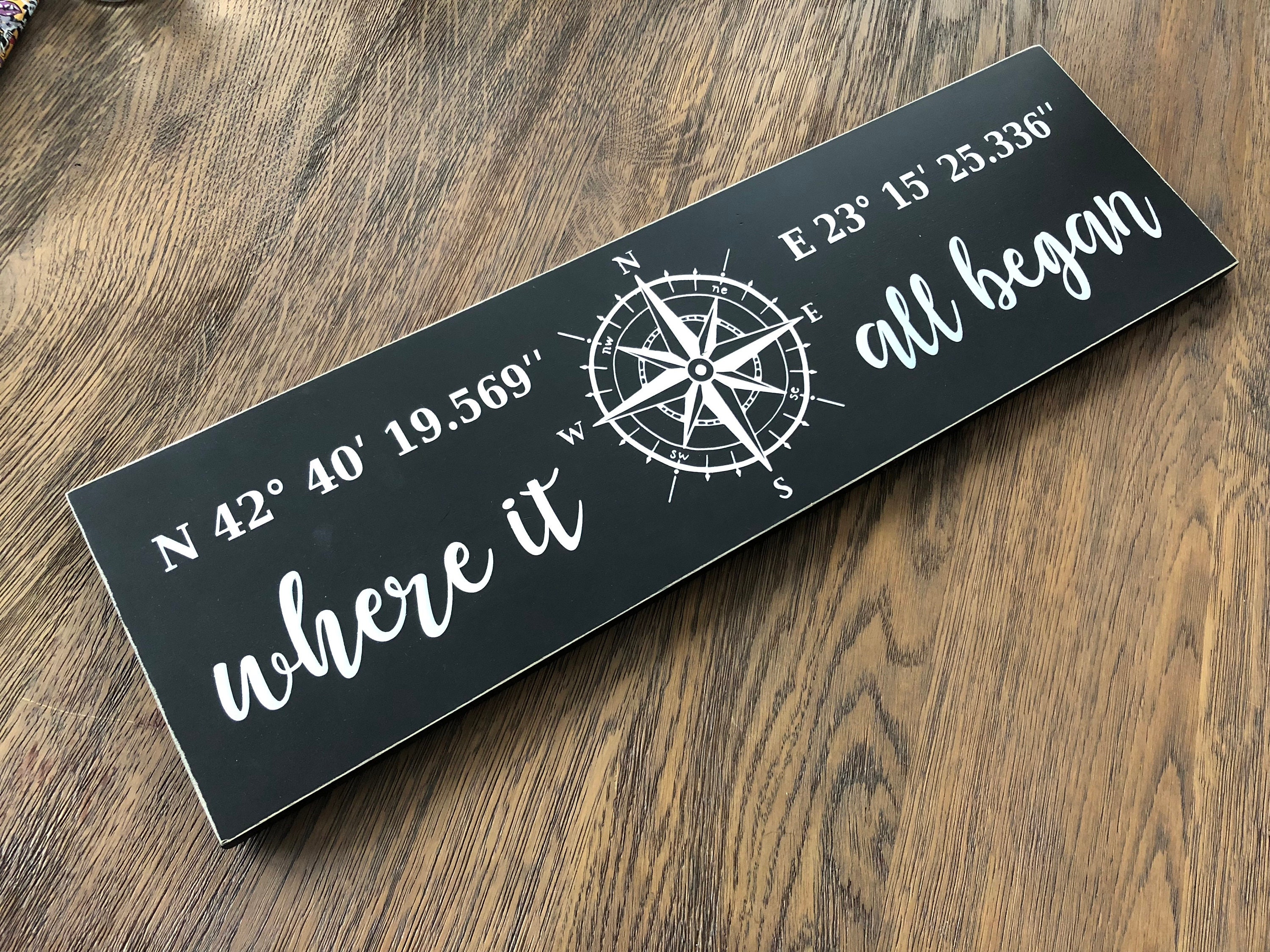 Where It All Began Sign Custom Wood Sign 5 Year Wood Gift Custom Coordinates Sign GPS Coordinates Personalized with YOUR info Latitude Longitude Sign 20 x 6 Wood Sign Where It All Began Sign Custom Wood Sign 5 Year Wood Gift Custom Coordinates Sign GPS Coordinates Personalized with YOUR info Latitude Longitude Sign 20 x 6 Wood Sign