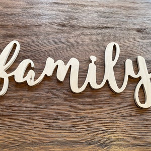 Wall art Family sign, Cut out wooden Family sign, Family wall decor sign, Farmhouse decor Family letters, 3D Family tree decoration