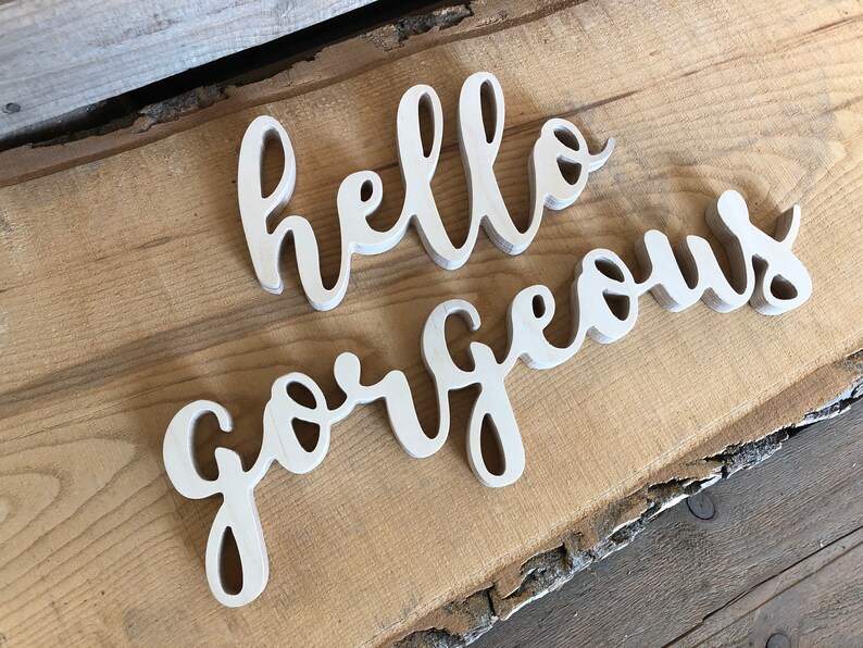 Hello Sign Home Decor Salon Decor Wood Farmhouse Etsy