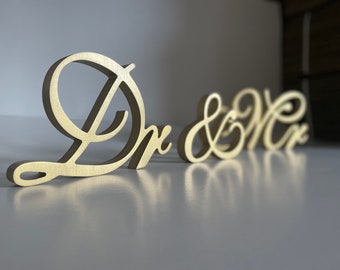 Gold wedding Dr & Dr/ Dr -Mrs /Dr -Mr signs, Custom wedding table decoration, Wedding table centerpieces, Gold bridal decor, Wedding signs