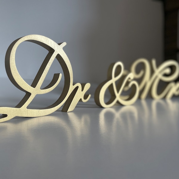 Gold wedding Dr & Dr/ Dr -Mrs /Dr -Mr signs, Custom wedding table decoration, Wedding table centerpieces, Gold bridal decor, Wedding signs