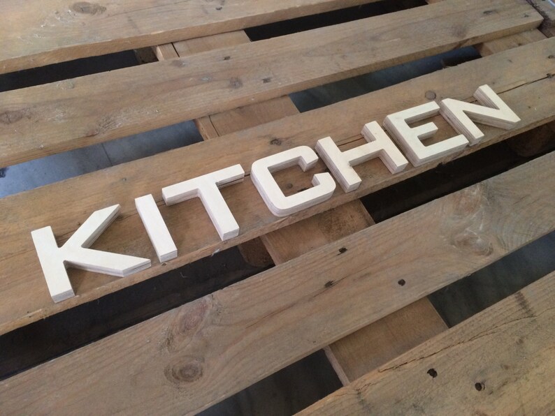 Letter for Wall. KITCHEN. Wood Sign. Kitchen Wall Art. Etsy