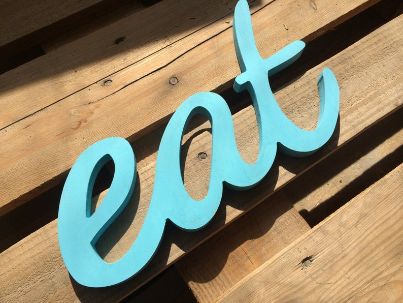 EAT Letters 8 Rustic Eat Sign Wooden Letters Kitchen Sign Wood Eat Sign Farmhouse Kitchen Home Decor, Kitchen Signs, Kitchen Wall Decor, image 2