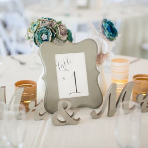 Juego de letreros de boda, decoración de mesa nupcial para Sr. y Sra., decoración de mesa de boda, decoración de regalos para parejas