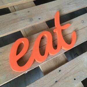 Kitchen Wall Decor rustic wood sign EAT. Wood Sign. Letters for kitchen. Eat Sign for Kitchen, Eat Cutout, Rustic Eat Sign Kitchen Art. image 2