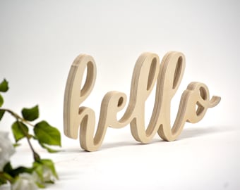 Country style "hello" decorative wood sign