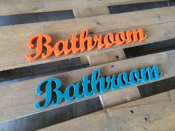 Freestanding Wooden Bathroom Sign: Cottage Chic Wall Decor