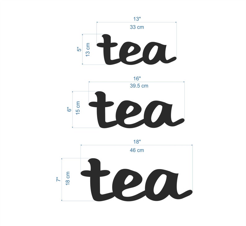 Kitchen Wall Art TEA Sign Tea Letters Tea Party Decor or Kitchen Wall ...