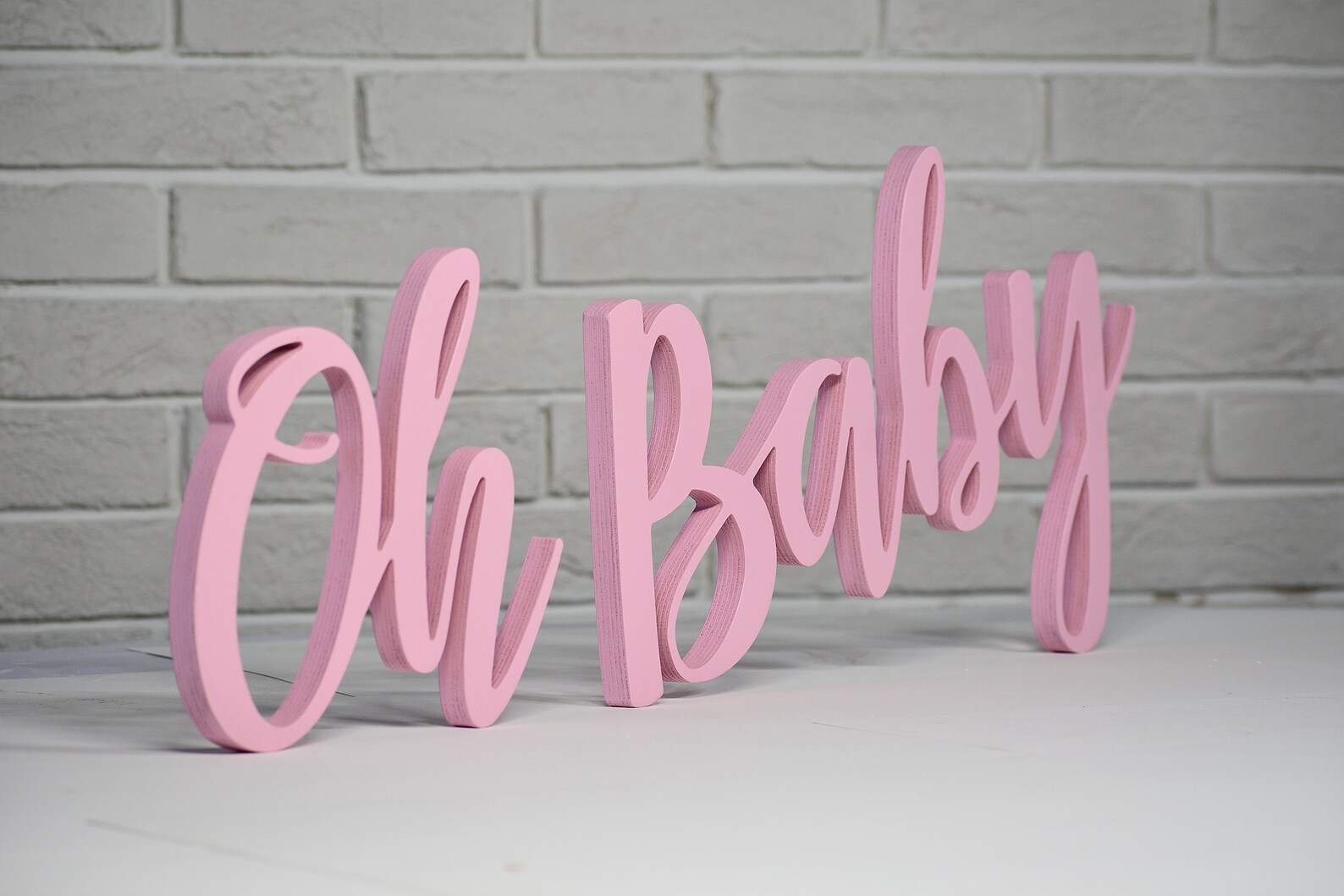 Oh Baby Wood Sign Large Letters Pink or Blue Gender Reveal Etsy UK