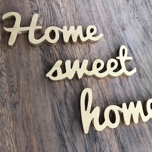 Letreros de madera con la frase Hogar dulce hogar, letreros para decorar repisas de chimenea, letras de madera para letreros de sala de estar, letras recortadas de estilo rústico, letreros de regalo para un nuevo hogar