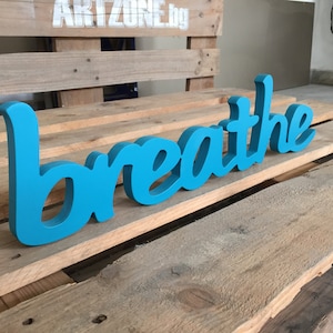 Wanddekor atmen Holzschild / Geschenk für Yoga Liebhaber BREATHE / Yoga Wand Kunst / Breathe Sign Wanddeko Zeichen
