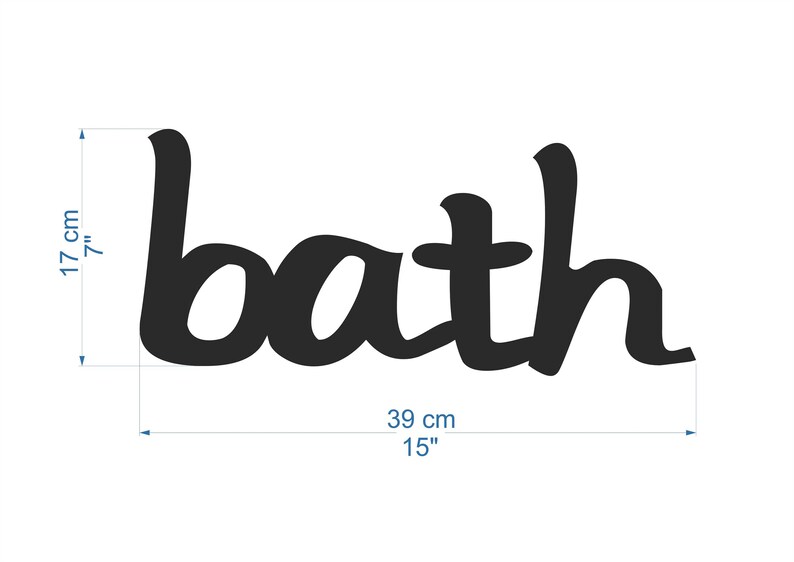 Bathroom Wall Decor Wooden Sign Bath Sign Wooden Letters Etsy