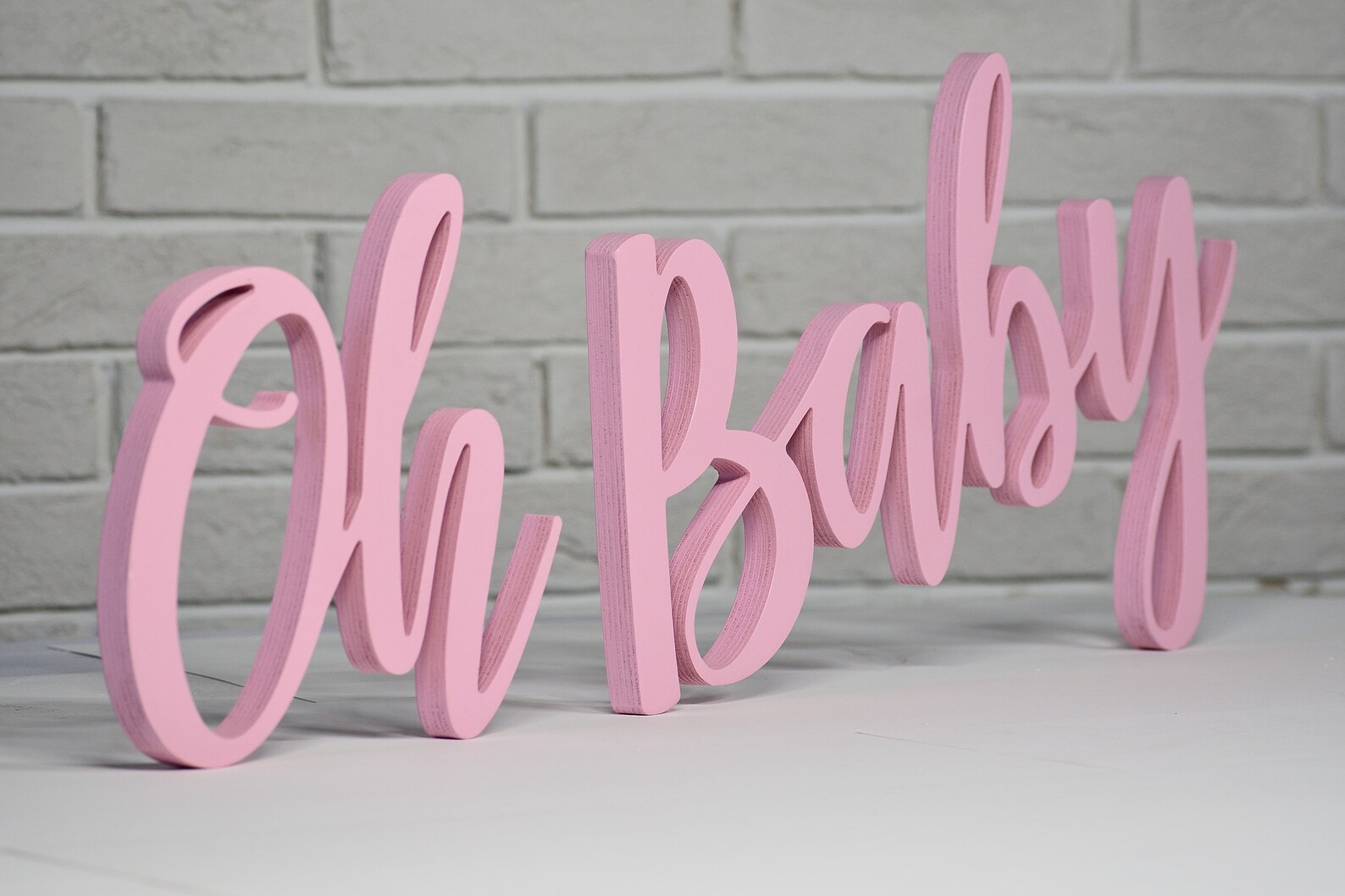Oh Baby Wood Sign Large Letters Pink or Blue Gender Reveal Etsy UK