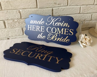 Down the aisle Wedding Wood Sign  Ring bearer Sign for small boy or girl wedding sign