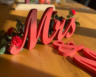 Wedding wood Mr and Mrs signs. Wedding table signs. Wedding signs. Wedding Mrs and Mr top table signs. Sweetheart table signs Mr and Mrs