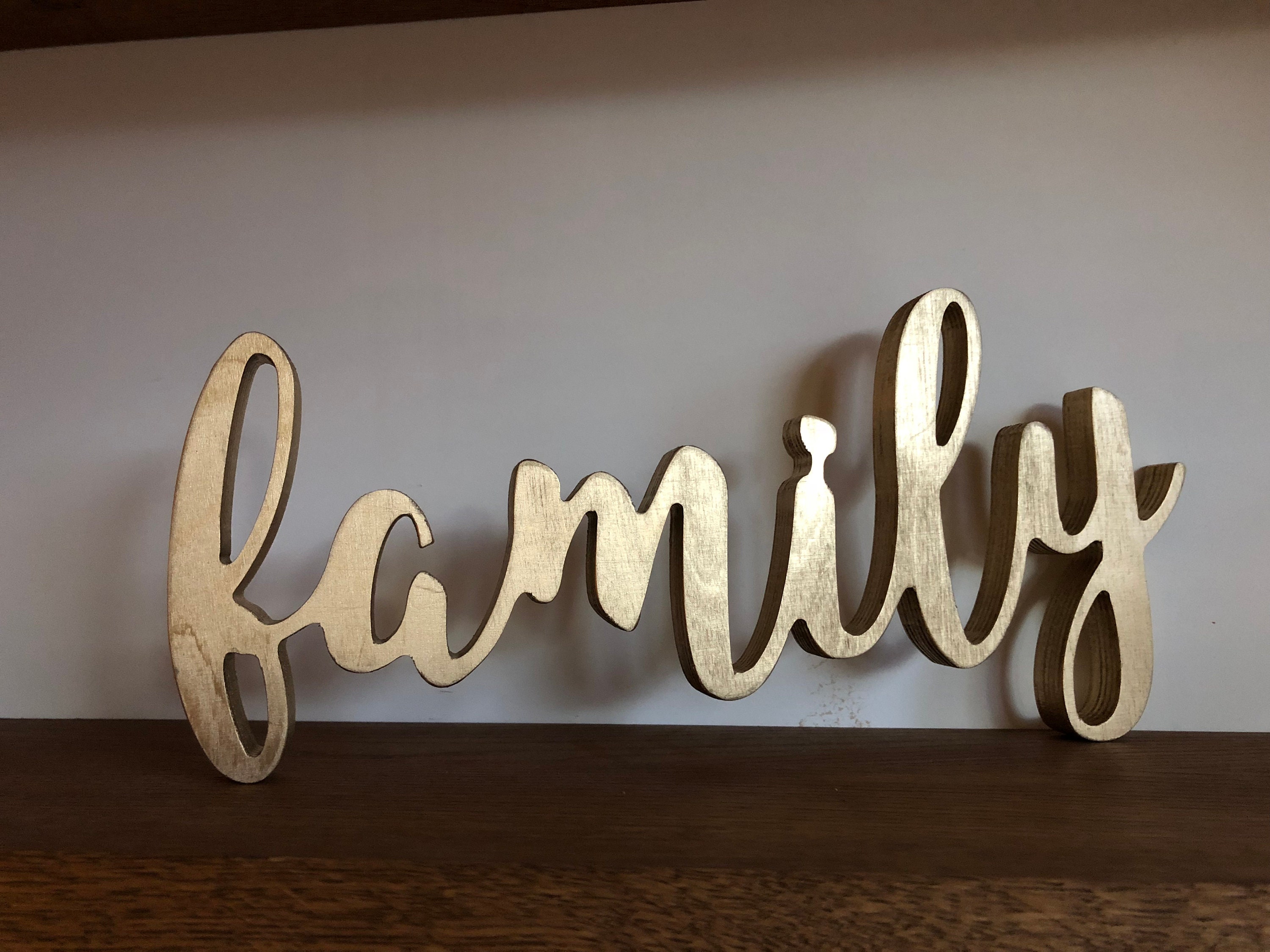Wall Art Family Sign, Cut Out Wooden Family Sign, Family Wall Decor ...