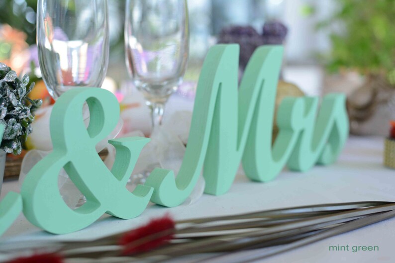 Mint Green Mr And Mrs Wedding Table Signs Wedding Table Etsy
