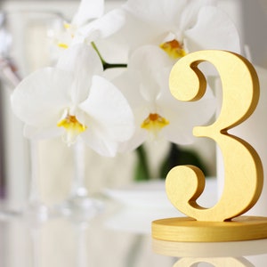 set of wooden rustic standing table numbers for  party for wedding - DIY or painted wedding decoration